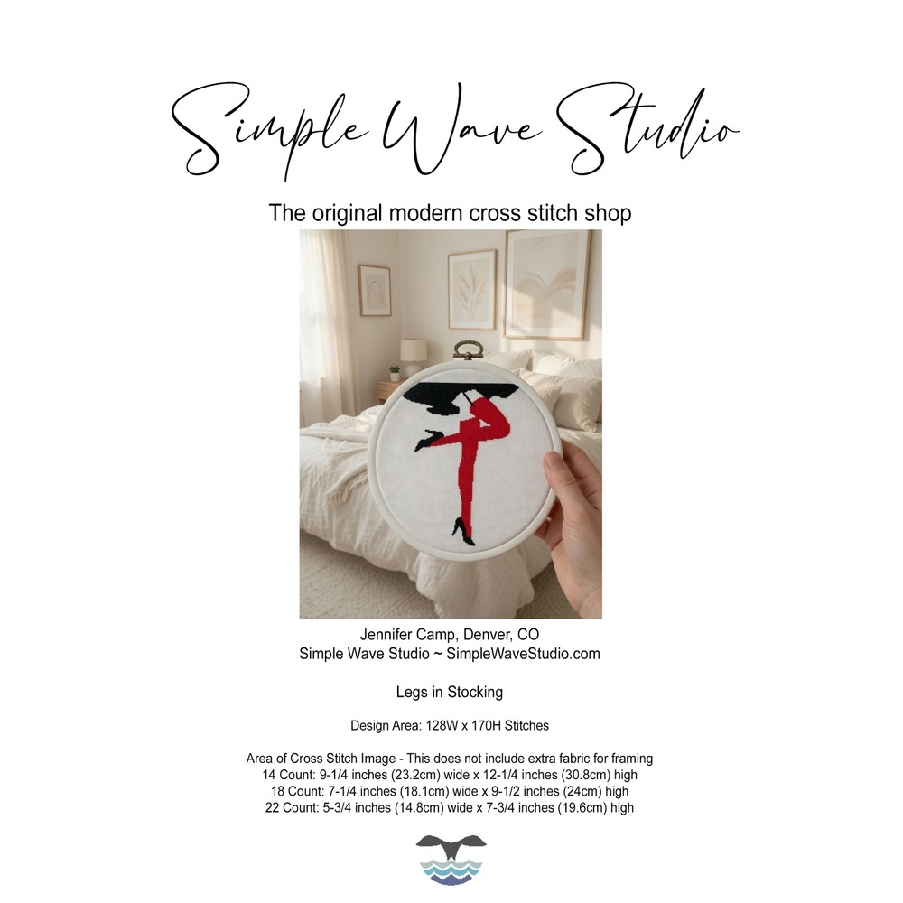 Legs in Stocking Modern Cross Stitch Pattern KIT